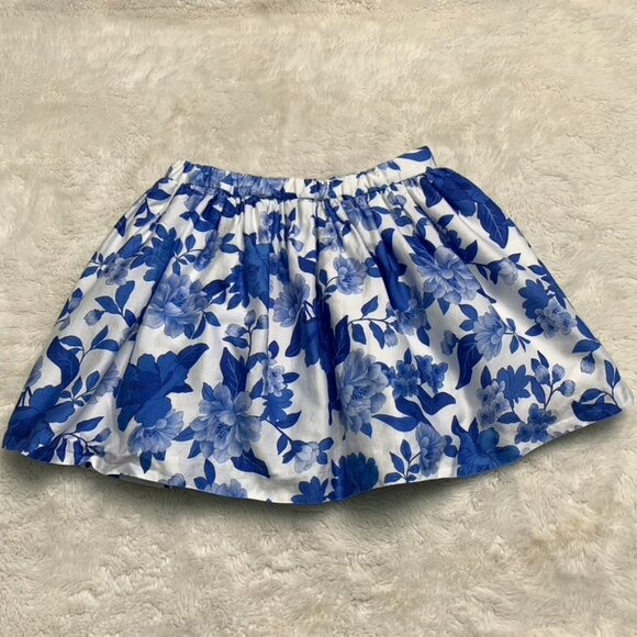 Mayoral Little Girl Blue White Puff Floral Skirt Size 8 Years - Picture 7 of 9